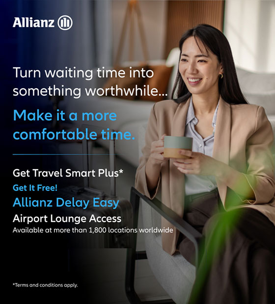 Get Travel Smart Plus - Get Free! Airport Lounge Access - Allianz Delay Easy